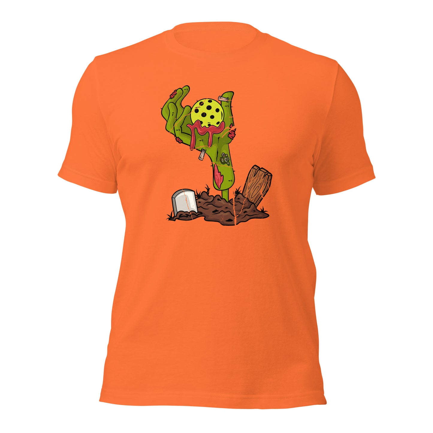 Halloween Pickleball T-Shirt Zombie Hand Unisex Light Tee