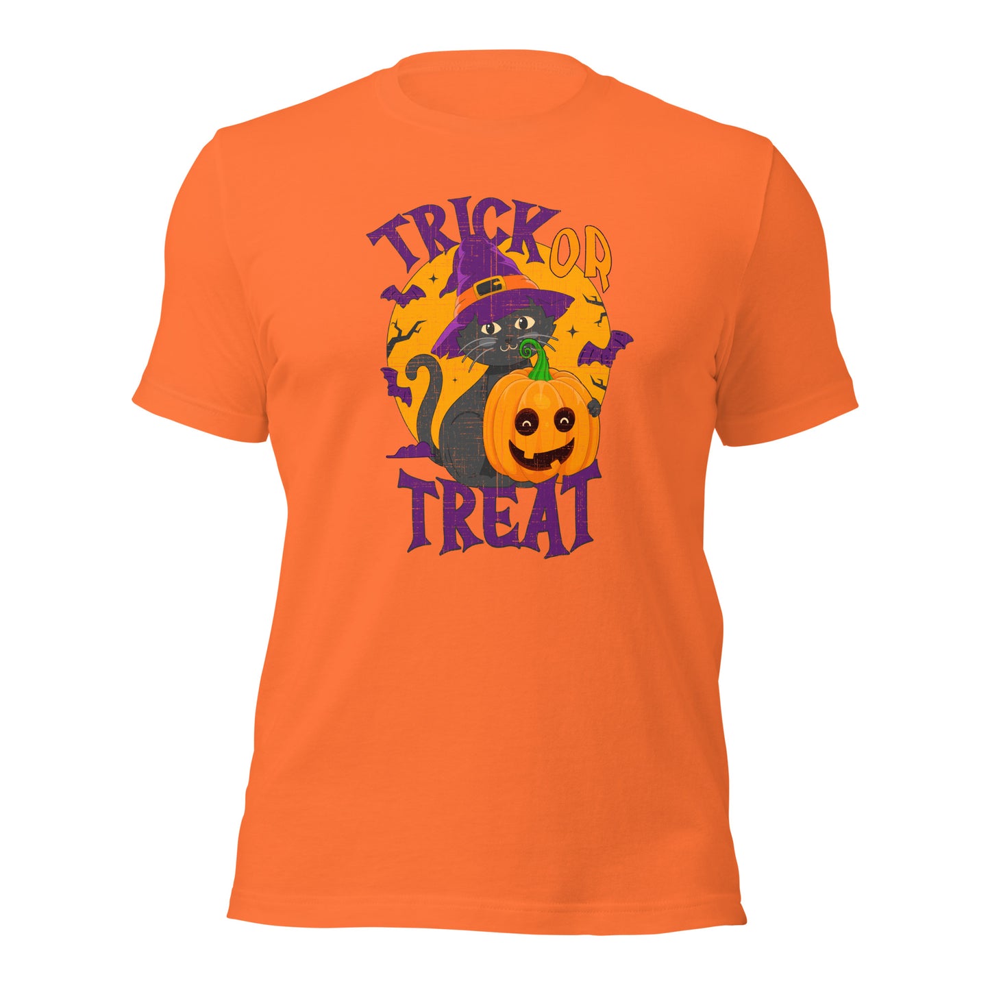 Halloween Witch Black Cat Trick Or Treat Unisex Light Shirt