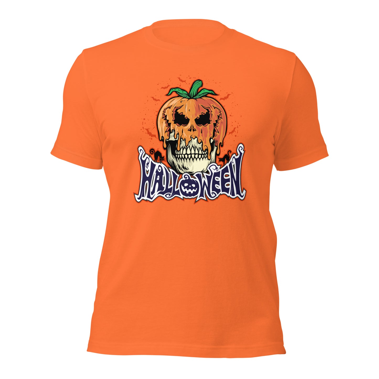 Halloween Pumpkin Skull Head Unisex Light Shirt