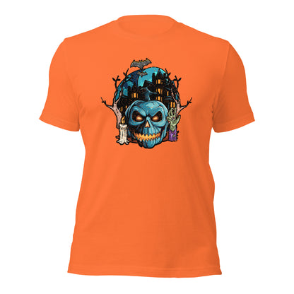 Haunted House Creepy Skull Halloween Unisex Light Shirt