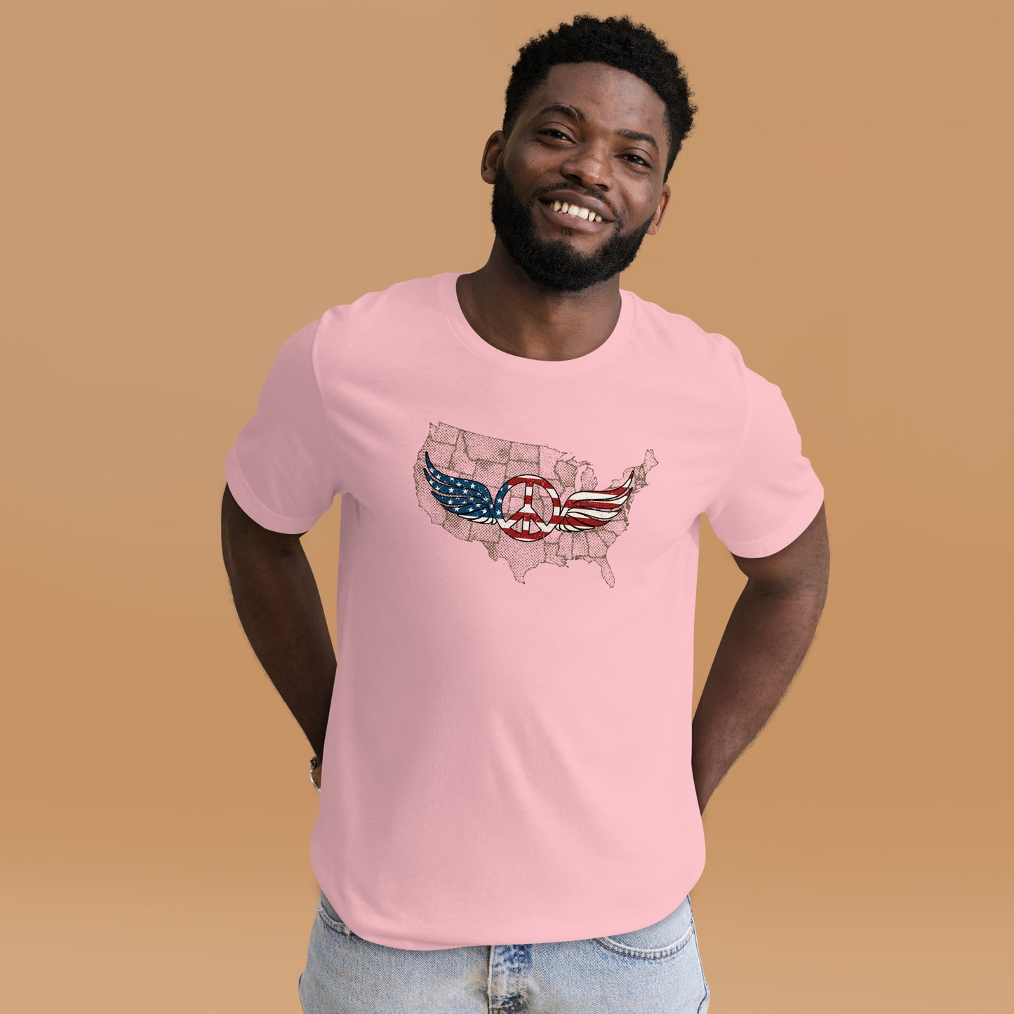 Stars And Stripes Peace Wings Sign Patriot Unisex Light Shirt