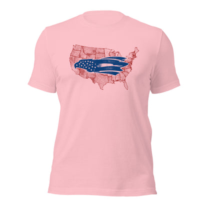 Veterans Gift Patriotic American Eagle USA Map Unisex Light t-shirt