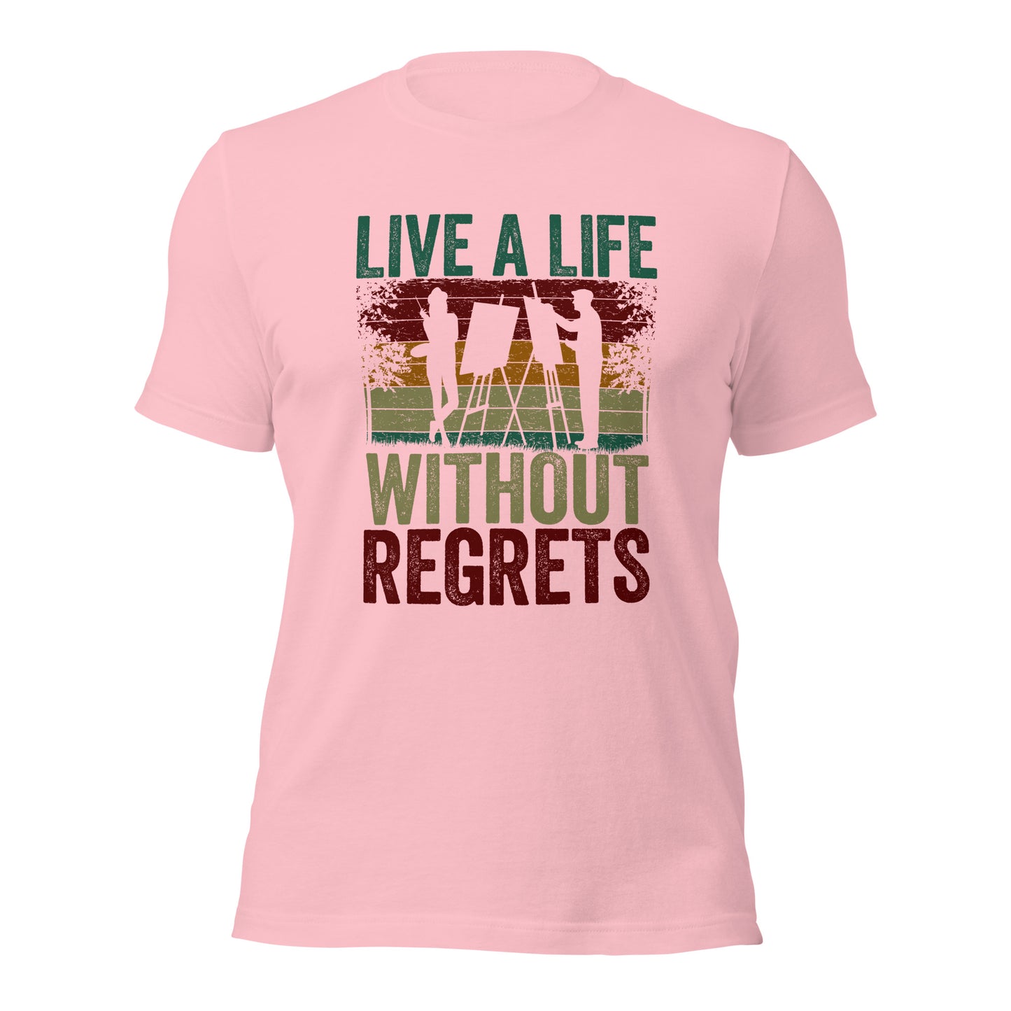 Artist Inspirational Quote Live A Life Without Regrets Unisex Light T-shirt