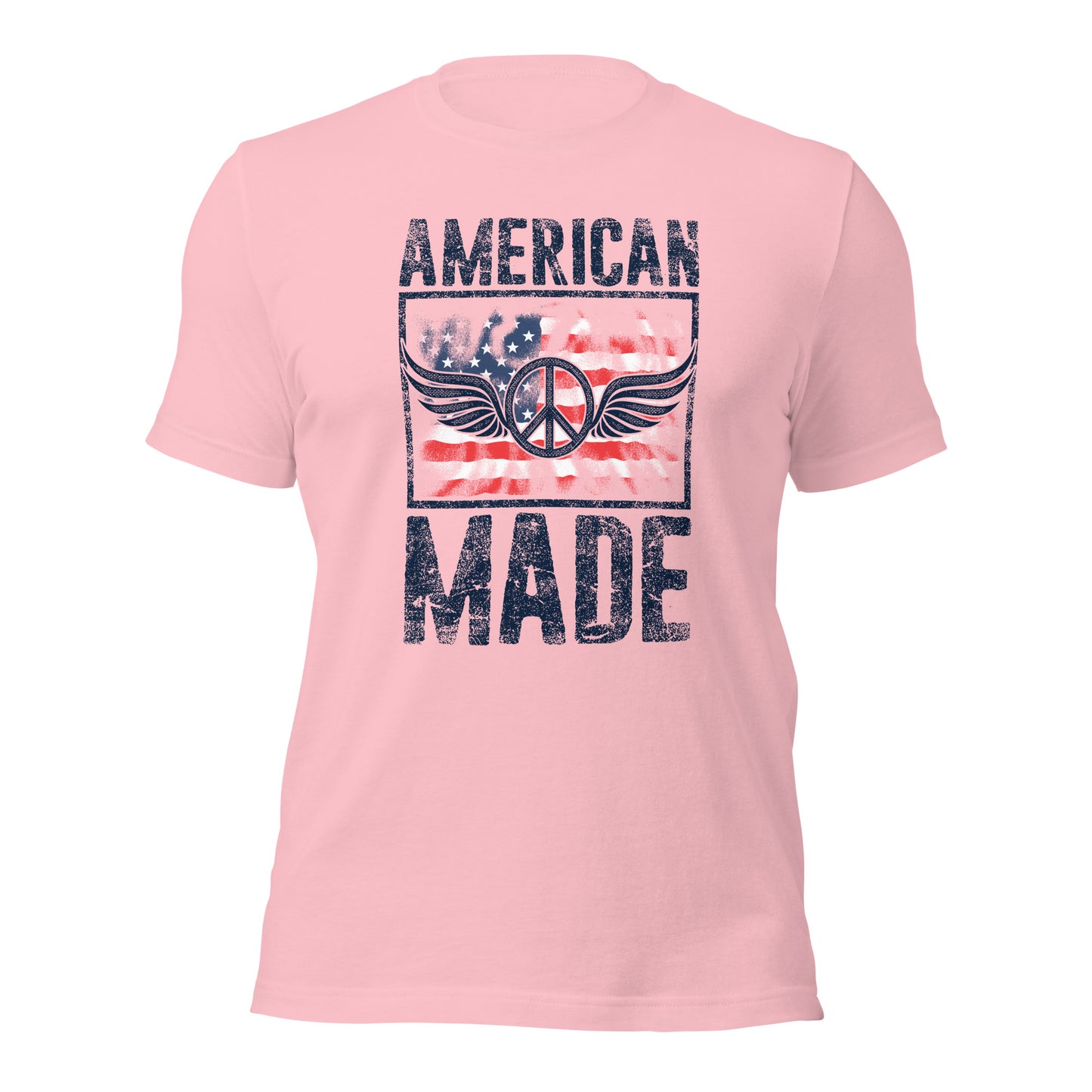 Vintage American Made USA Flag Peace Sign Unisex Light T-shirt