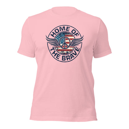 Home Of The Brave Vintage Military Veteran Unisex Light T-shirt