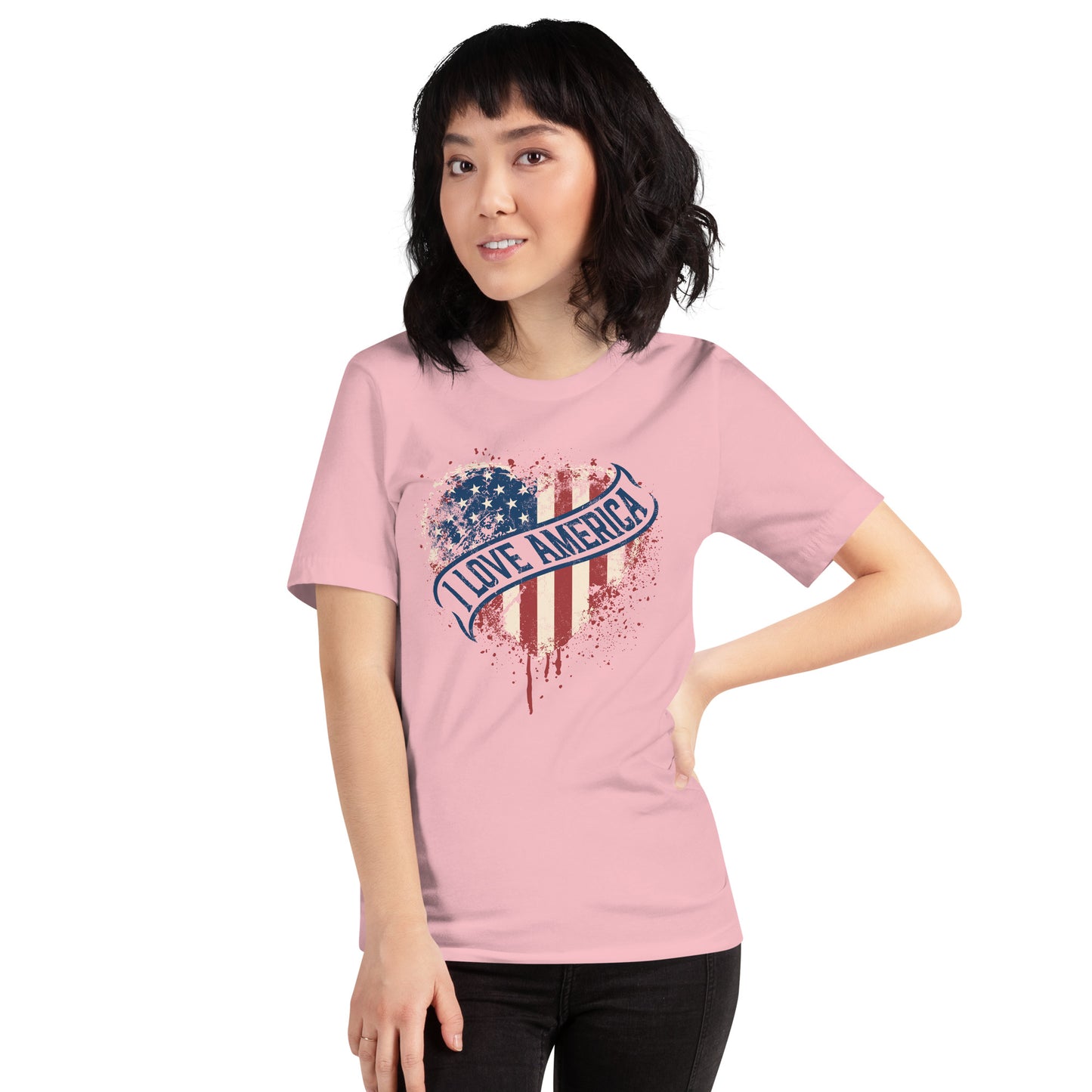 I Love America Vintage USA Map Unisex Light Shirt