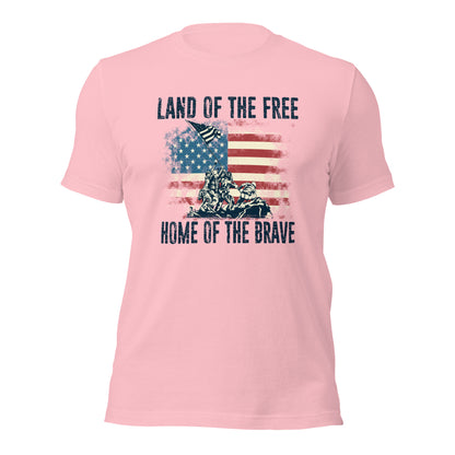 Vintage Land Of The Free Home Of The Brave Unisex Light Shirt