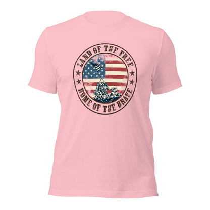 Land Of The Free Home Of The Brave Military Patriot Unisex Light Shirt