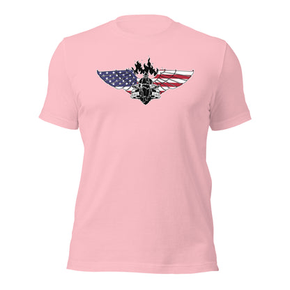 American Patriotic Firefighter Hero Dedication Unisex Light Shirt