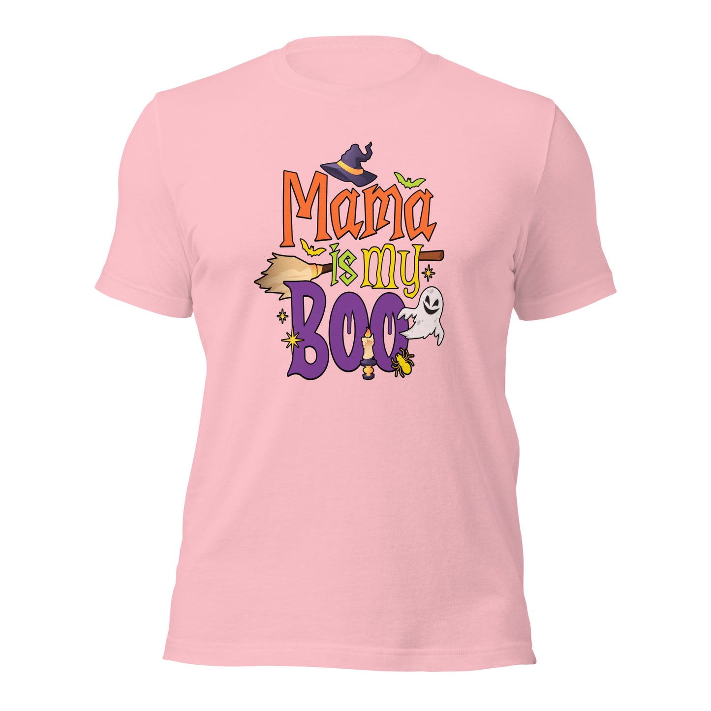 Mama Is My Boo Funny Halloween Ghost Spooky Season Unisex Light Tee