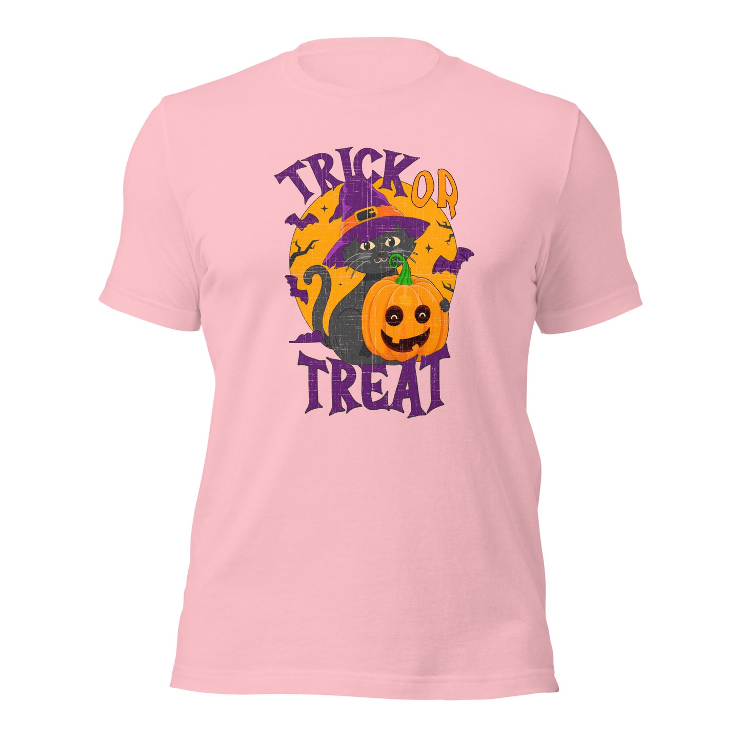 Halloween Witch Black Cat Trick Or Treat Unisex Light Shirt