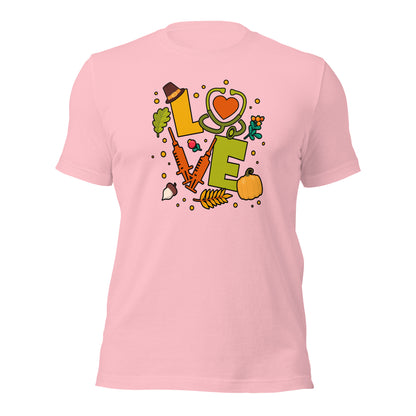 Love Nurse Grateful Dad Mom Thanksgiving Unisex Light Shirt