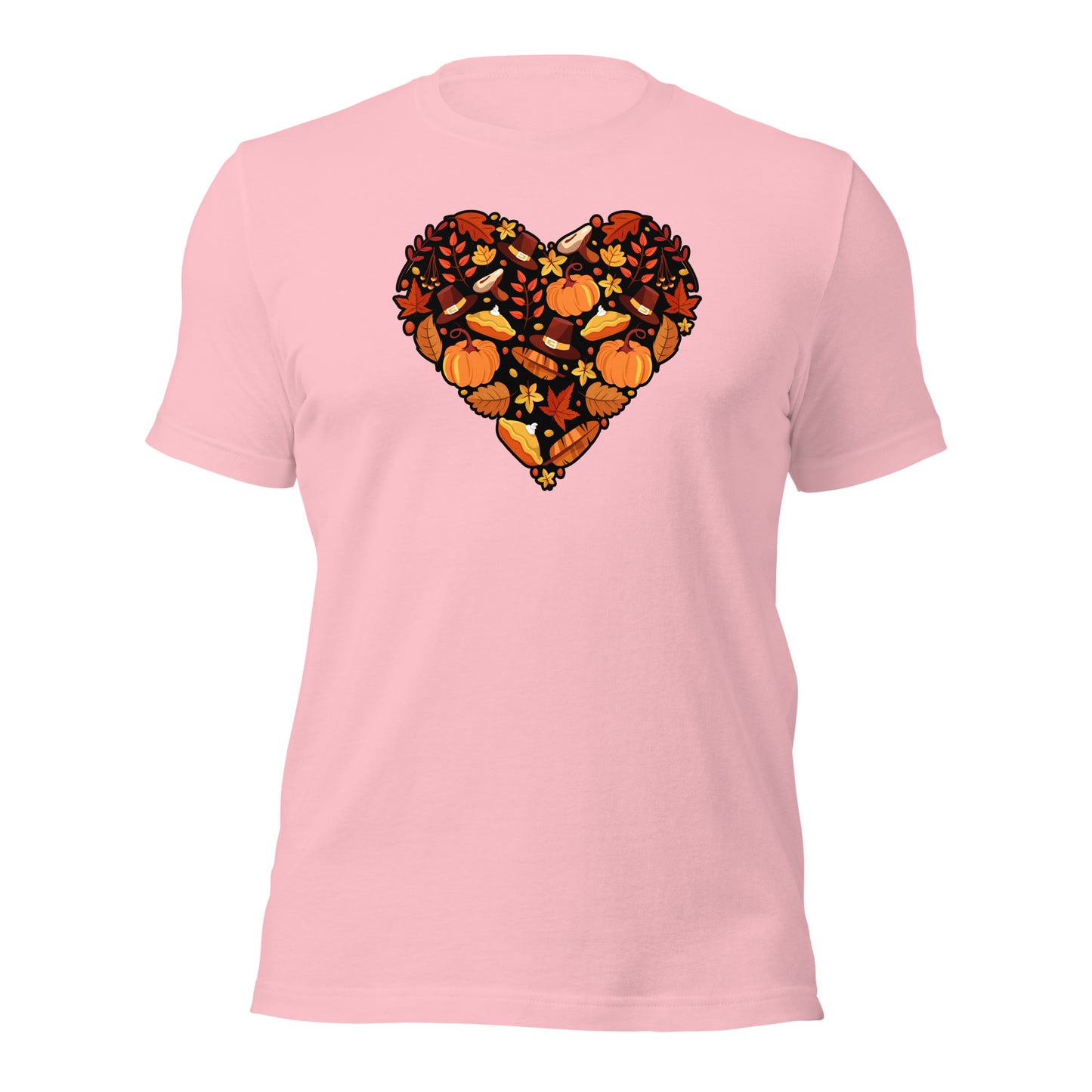 Grateful Mom Dad Autumn Heart Thanksgiving Unisex Light Shirt