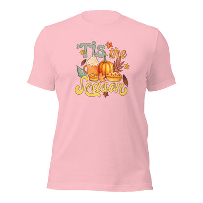 Tis The Season Thankful Blessed Thanksgiving Unisex Light Shirt