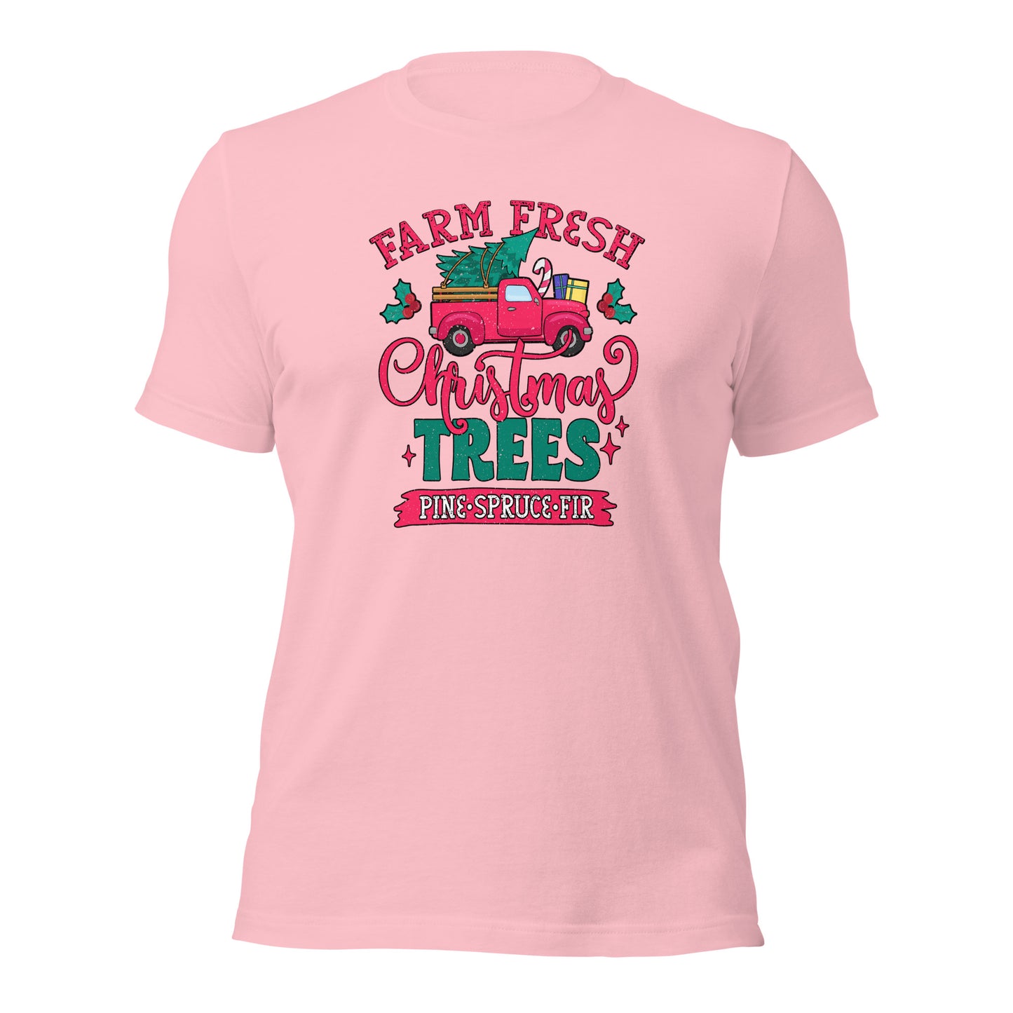 Farm Fresh Christmas Trees Pine Spruce Fir Xmas Unisex Light Shirt