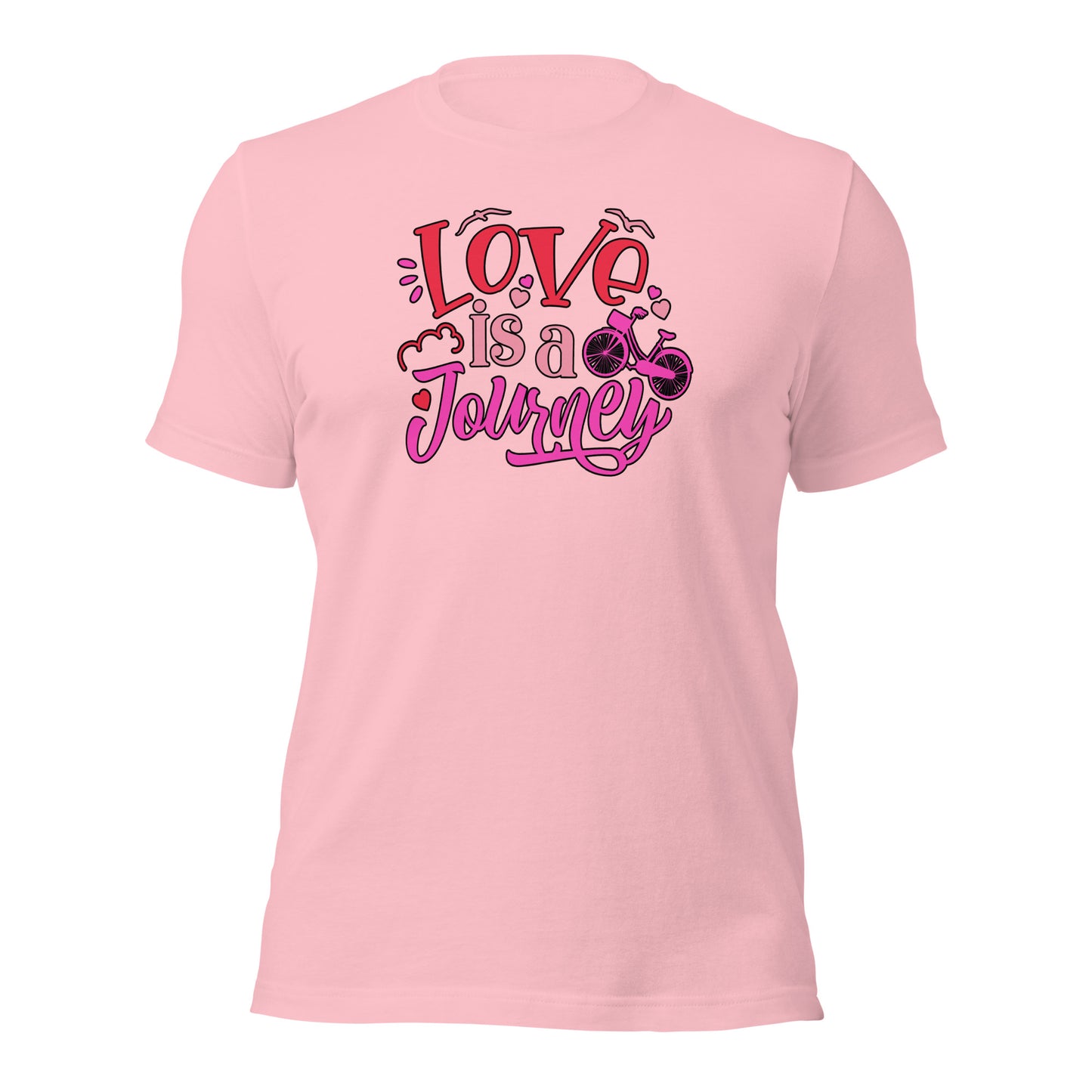 Love Is A Journey Tees Valentines Day Gift Couple Shirt Bicycle Lover Light Tshirt