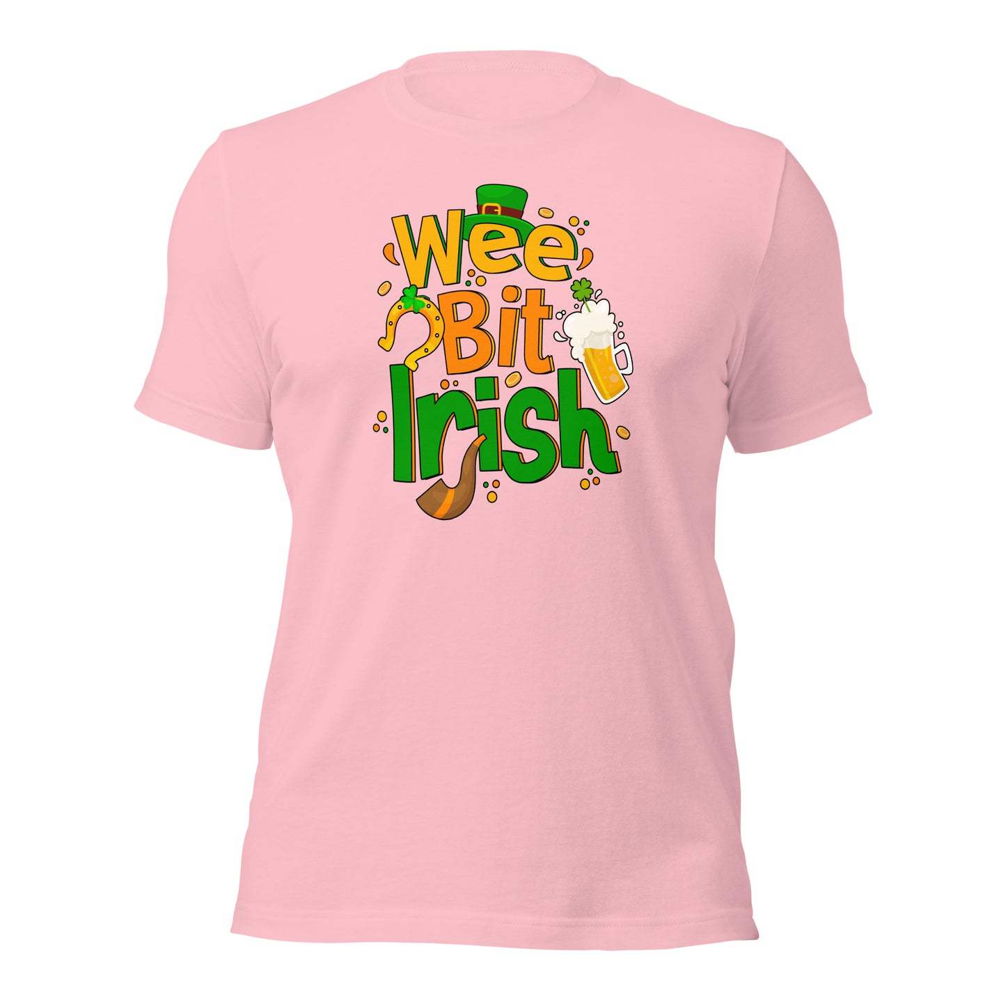 Wee Bit Irish Tee Drinking Irish Lover Unisex Light Shirt