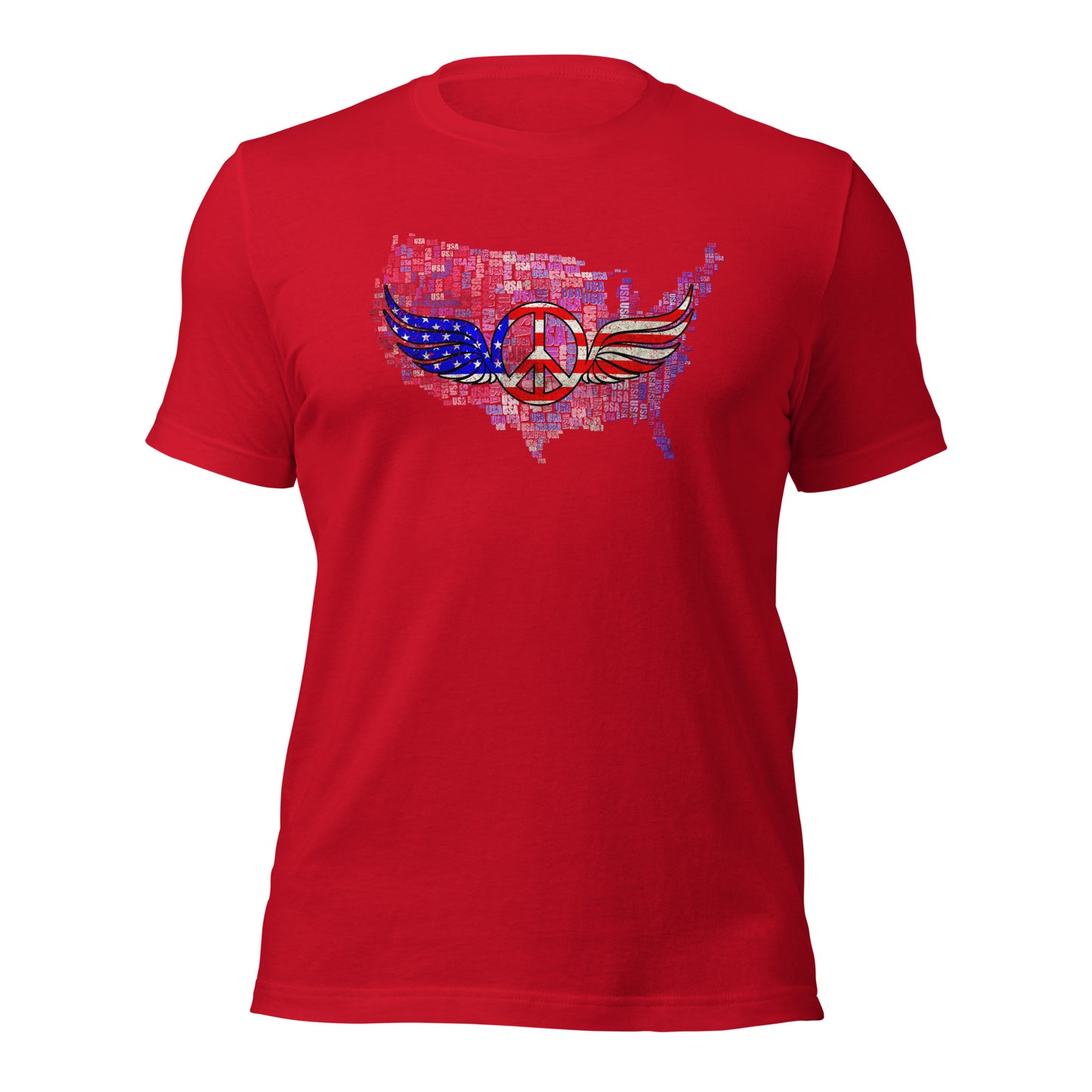 Military Patriotic Distressed USA Flag Graphic Unisex Dark Tee