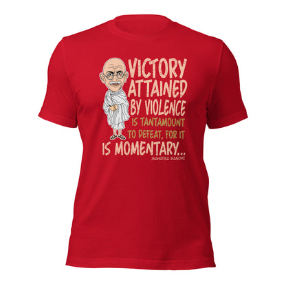 Mahatma Gandhi Victory Inspirational Quote Unisex Dark Tee