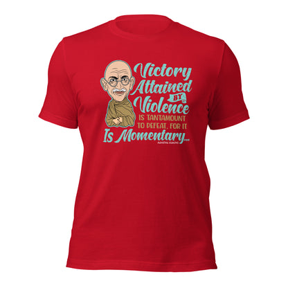 Victory Attained by Violence Is Momentary Mahatma Gandhi Quotes Tee Unisex Dark Shirt