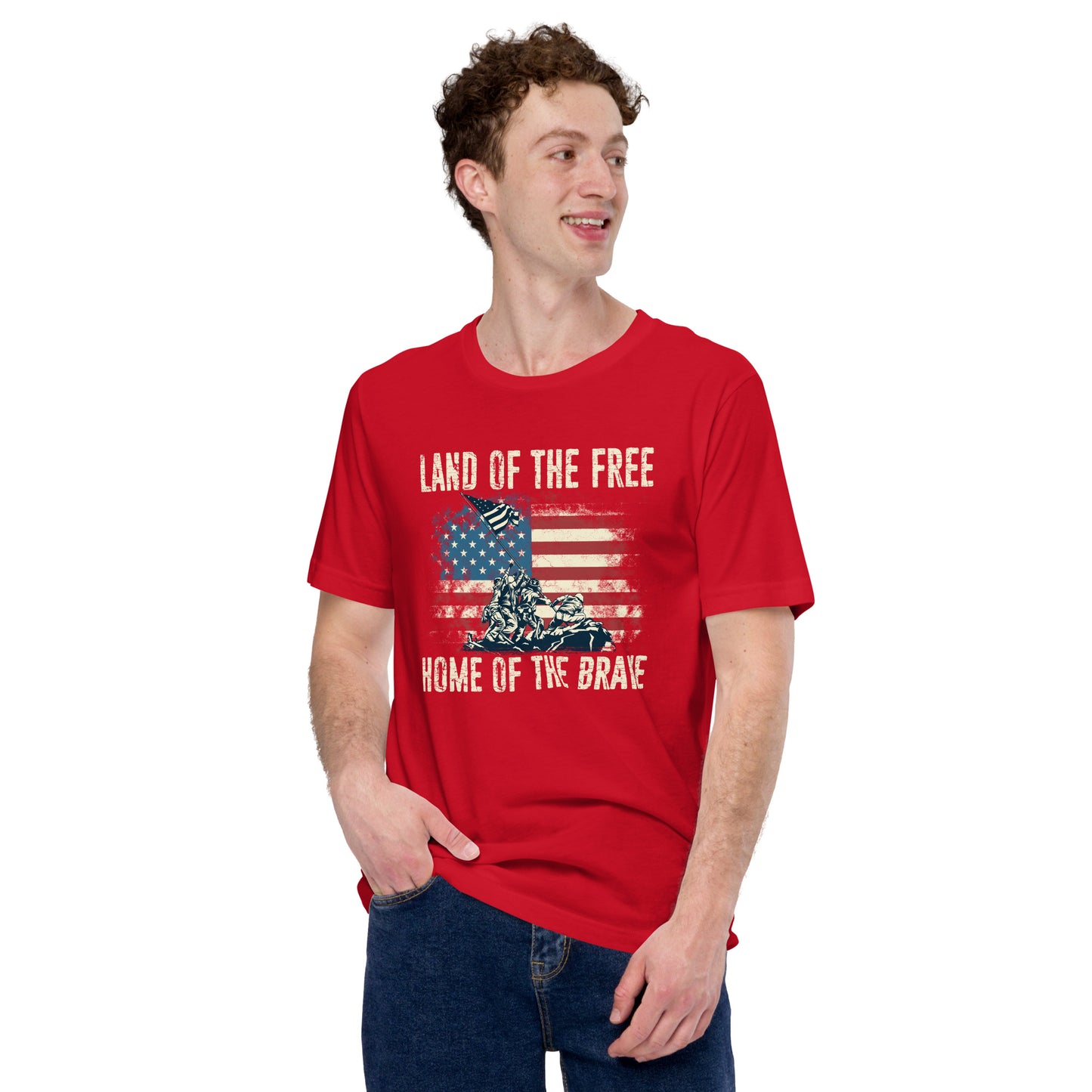 Vintage Land Of The Free Home Of The Brave Unisex Dark Shirt