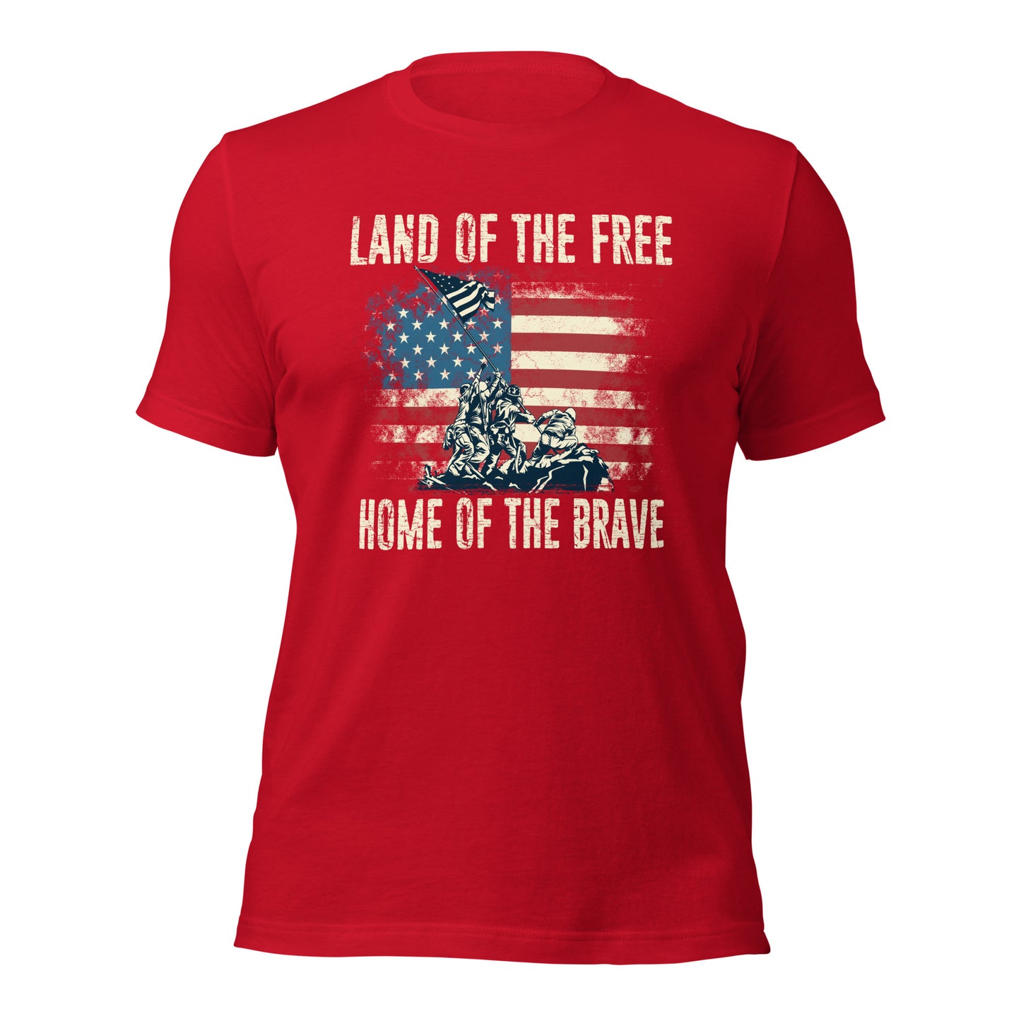 Vintage Land Of The Free Home Of The Brave Unisex Dark Shirt