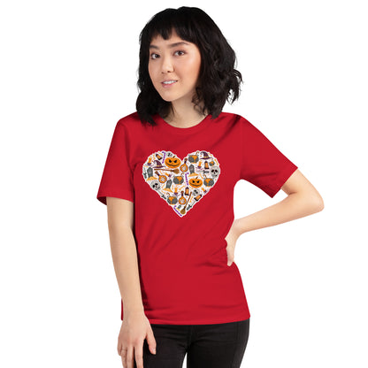 Halloween Heart Love Pumpkin Skull Unisex Dark Shirt