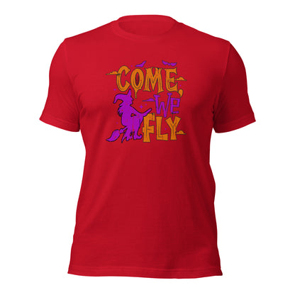 Come We Fly Halloween Witches Broom Unisex Dark Shirt