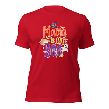 Mama Is My Boo Funny Halloween Ghost Spooky Season Unisex Dark Tee