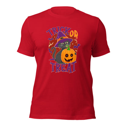 Halloween Witch Black Cat Trick Or Treat Unisex Dark Shirt