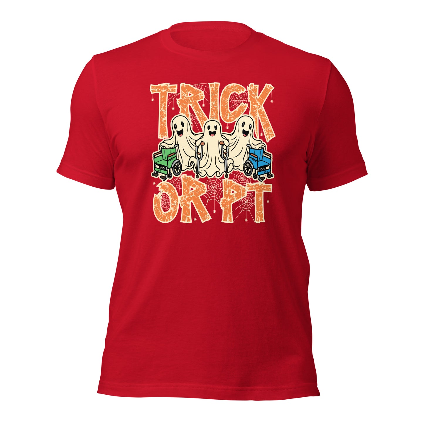 Trick or P.T Physical Therapist Funny Halloween Unisex Dark Shirt