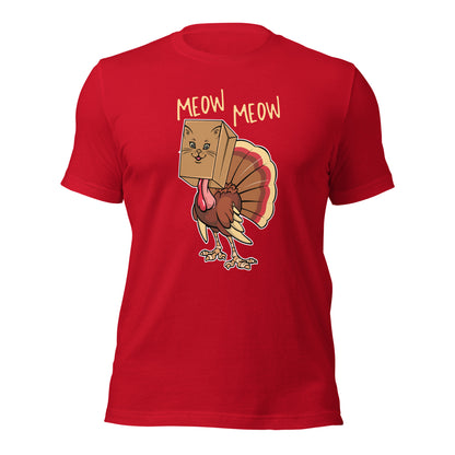 Meow Meow Turkey Thanksgiving Unisex Dark Shirt