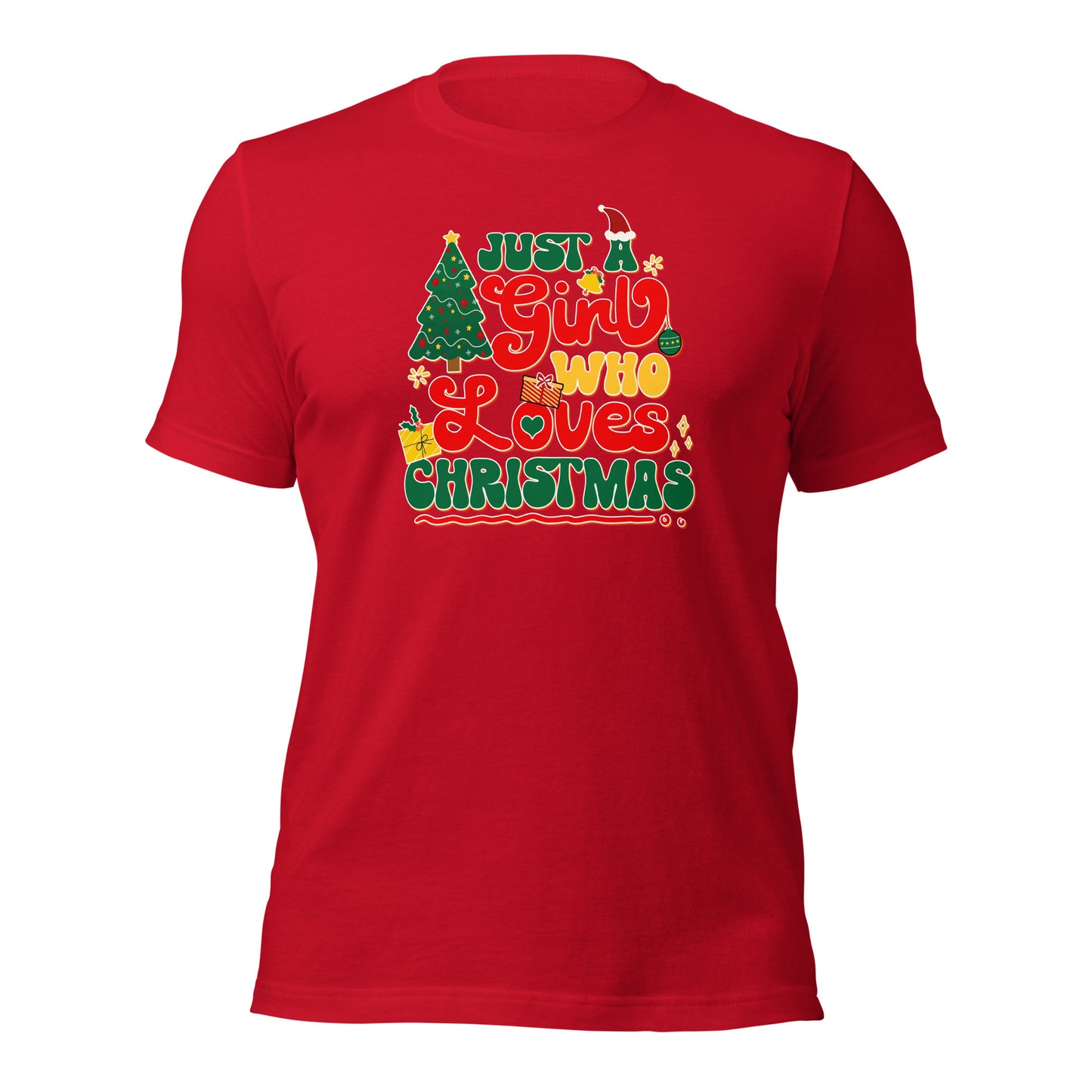 Just a Girl Who Loves Christmas Joyful Yuletide Unisex Dark Shirt