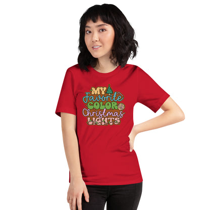 My Favorite Color Is Christmas Lights Family Xmas Unisex Dark Shirt