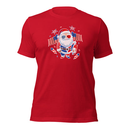 Patriotic Santa Claus USA Military Veteran Xmas Unisex Dark Shirt