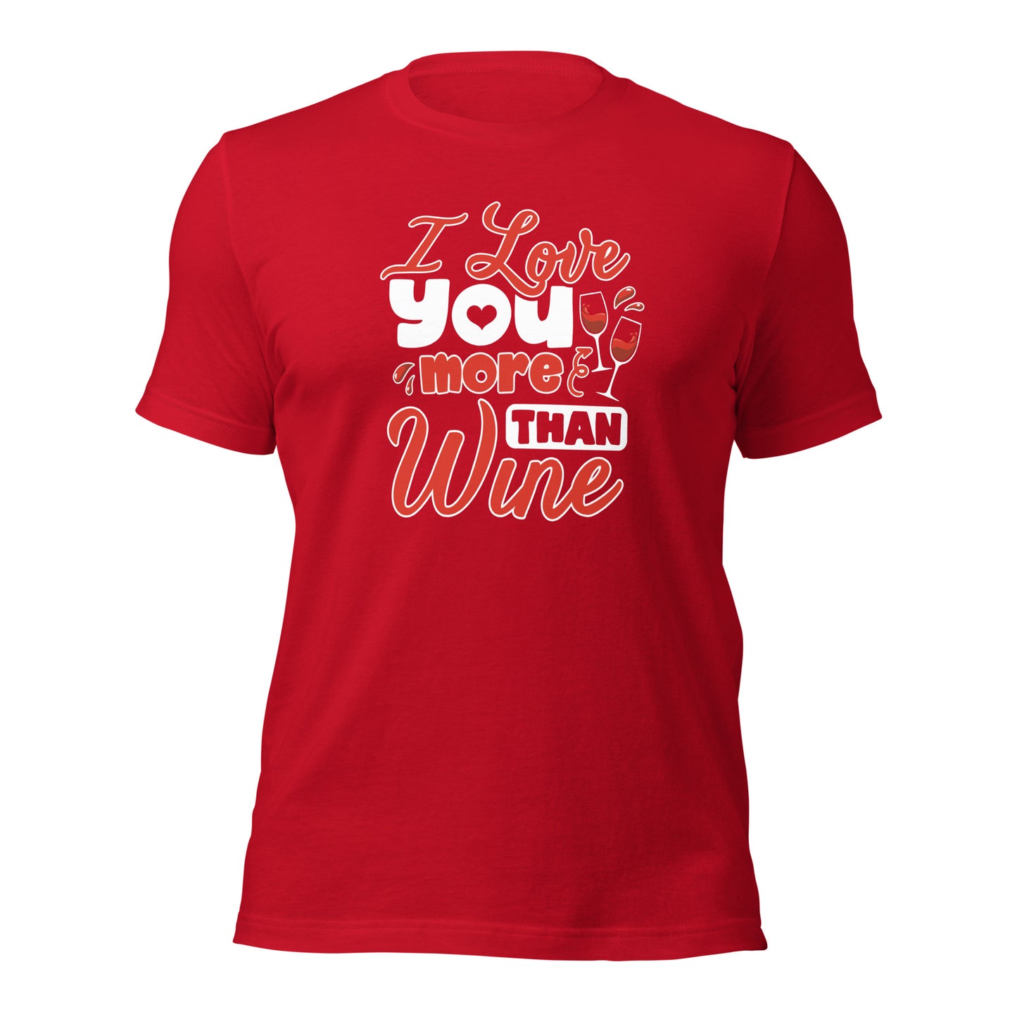 I love You More Than Wine Valentines Day Gift For Wine Lover Couple Dark Shirt