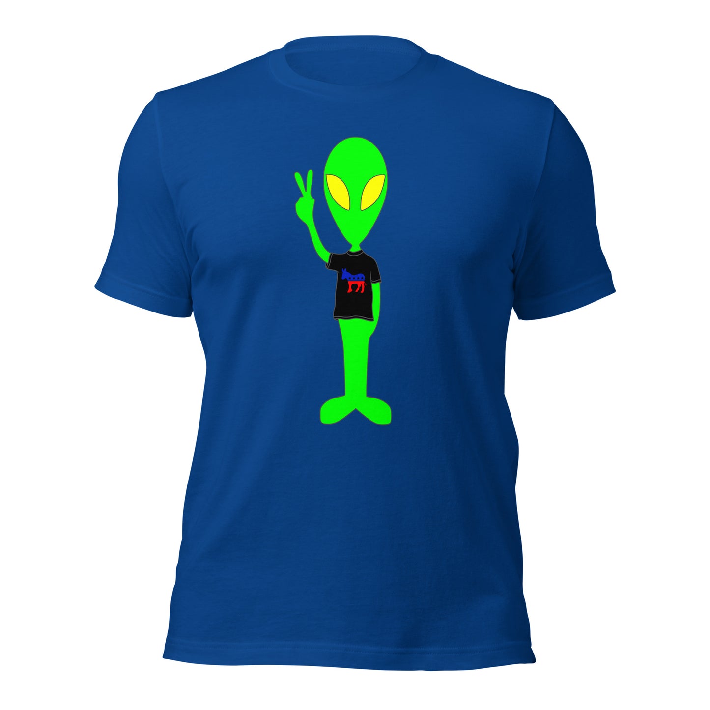 Donkey Liberal Democrats Alien Peace Sign USA Unisex Dark t-shirt