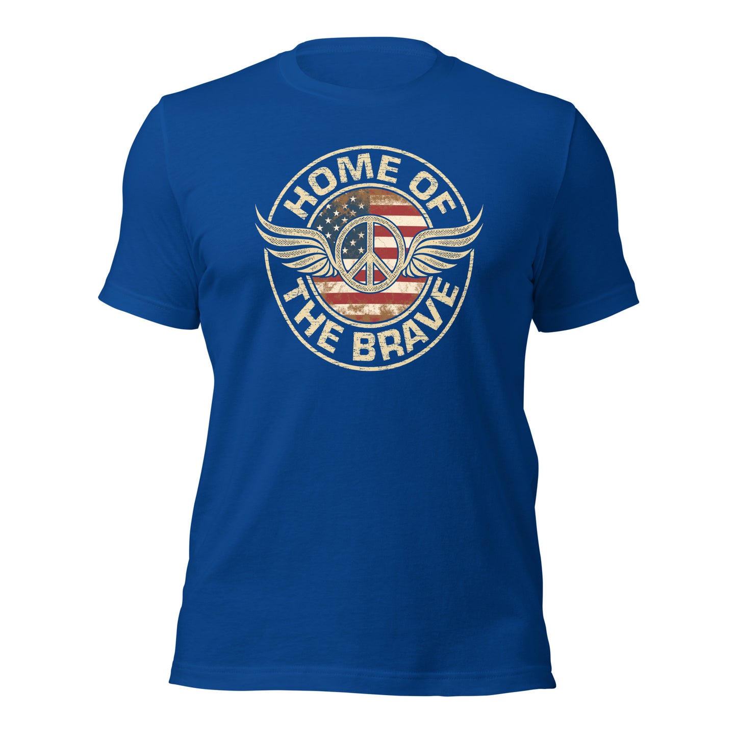 Home Of The Brave Vintage Military Veteran Unisex Dark t-shirt