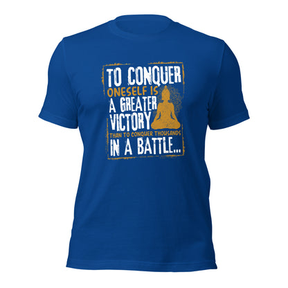 To conquer oneself is a greater victory Gautama Buddha Unisex Dark Shirt