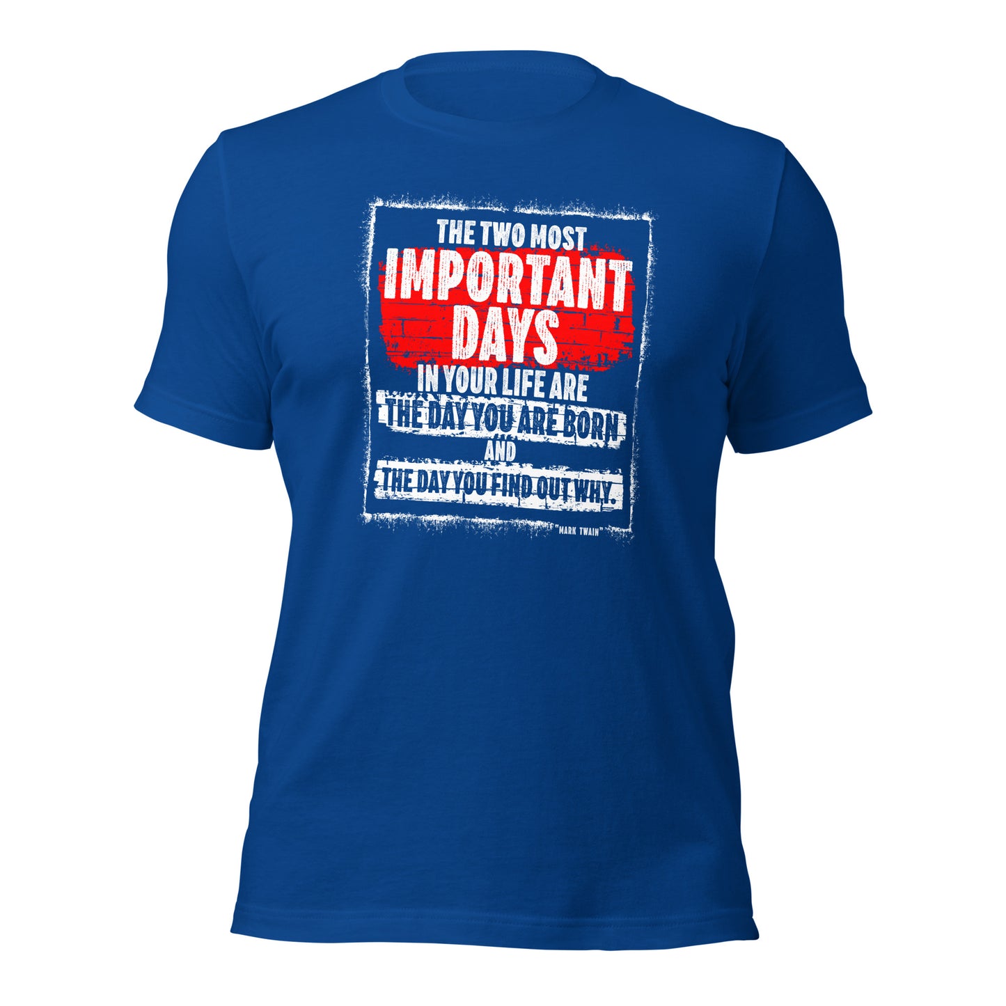 Two Most Important Days Mark Twain Gift For Mom Dad Unisex Dark Shirt