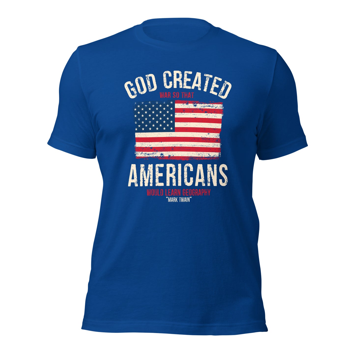 Mark Twain God Created War Patriotic Flag Unisex Dark Shirt