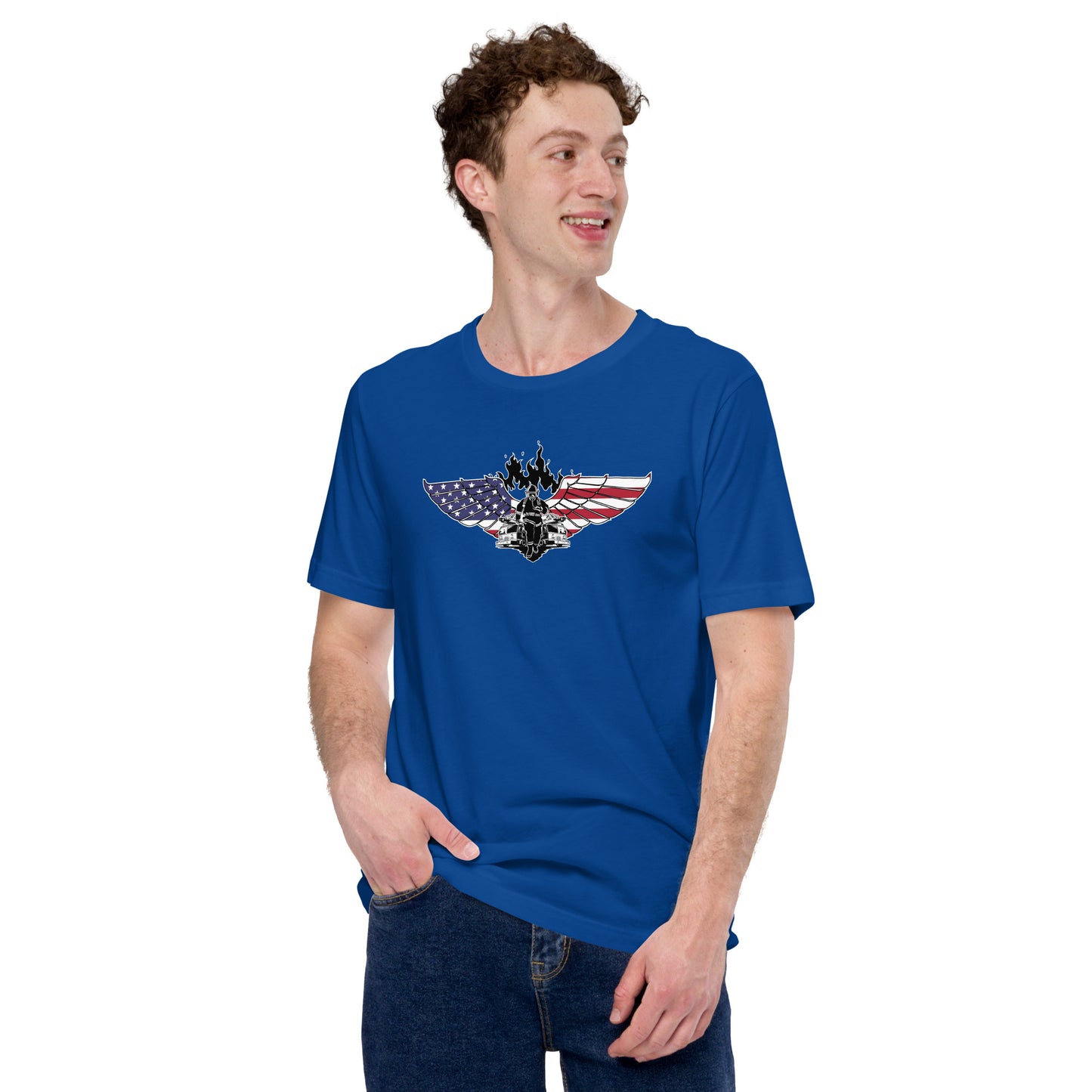 American Patriotic Firefighter Hero Dedication Unisex Dark Shirt