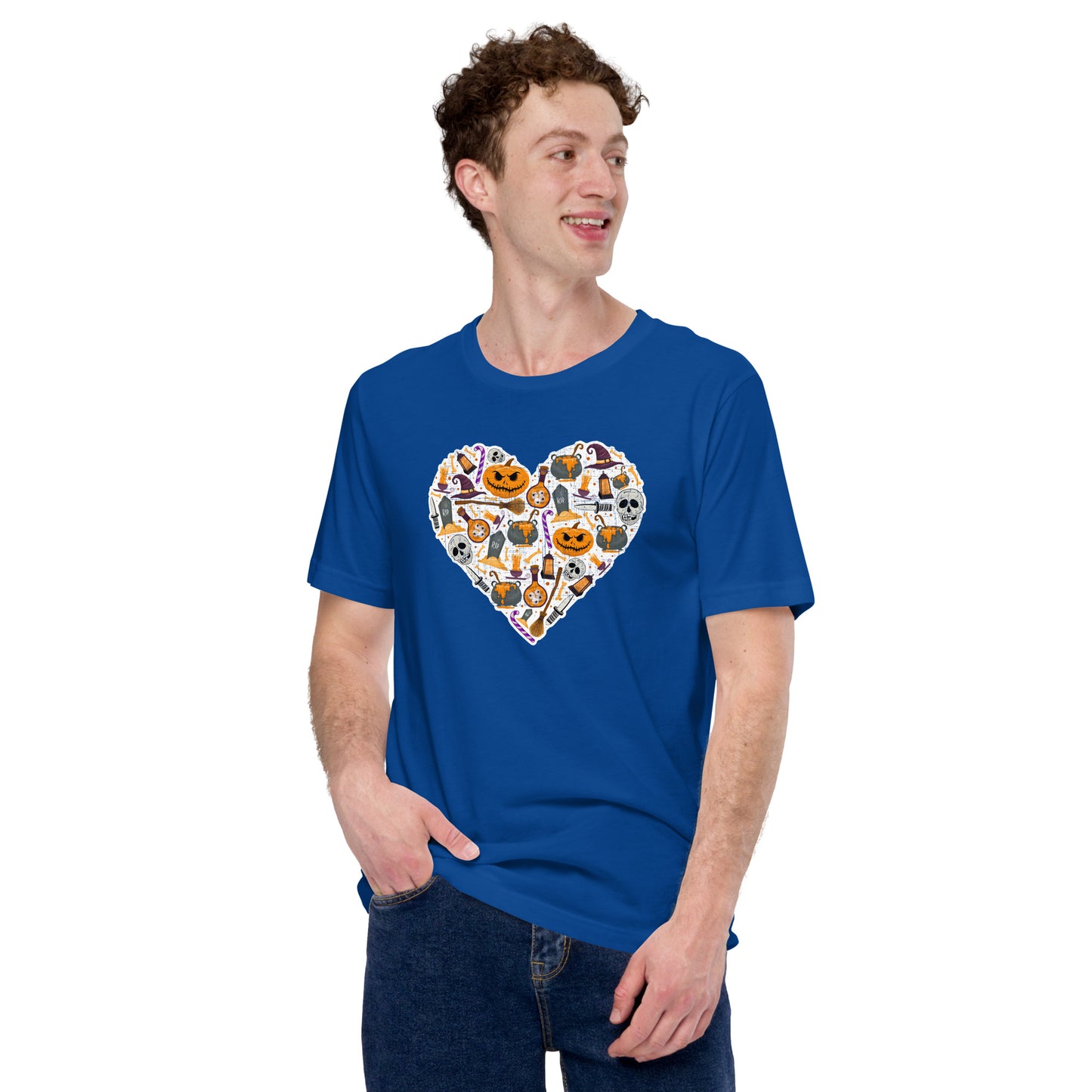 Halloween Heart Love Pumpkin Skull Unisex Dark Shirt