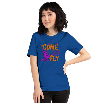 Come We Fly Halloween Witches Broom Unisex Dark Shirt