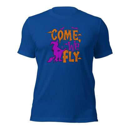 Come We Fly Halloween Witches Broom Unisex Dark Shirt