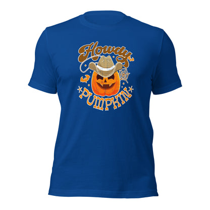 Howdy Pumpkin Cowboy Cowgirl Western Halloween Unisex Dark Shirt