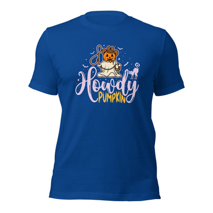 Howdy Pumpkin Western Halloween Pumpkin Cowboy Unisex Dark Shirt