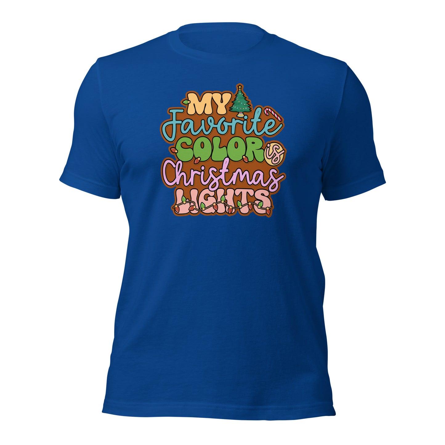 My Favorite Color Is Christmas Lights Family Xmas Unisex Dark Shirt