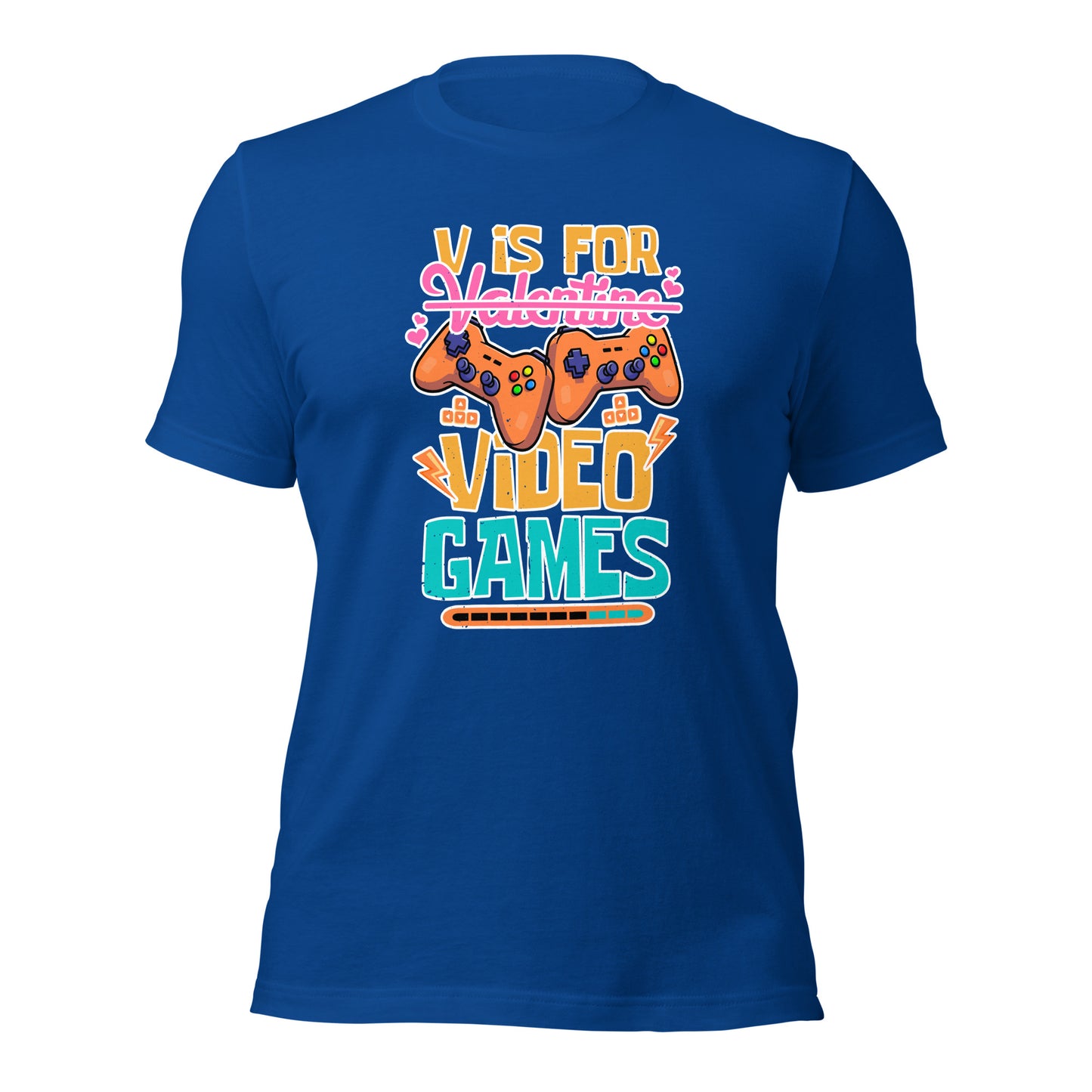 V is For Video Games Gamer Valentines Day Unisex Dark Shirt