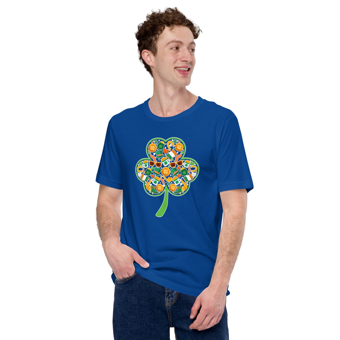 St. Patty Shirt Four Clover Leaf Pot Of Gold Unisex Dark Shirt